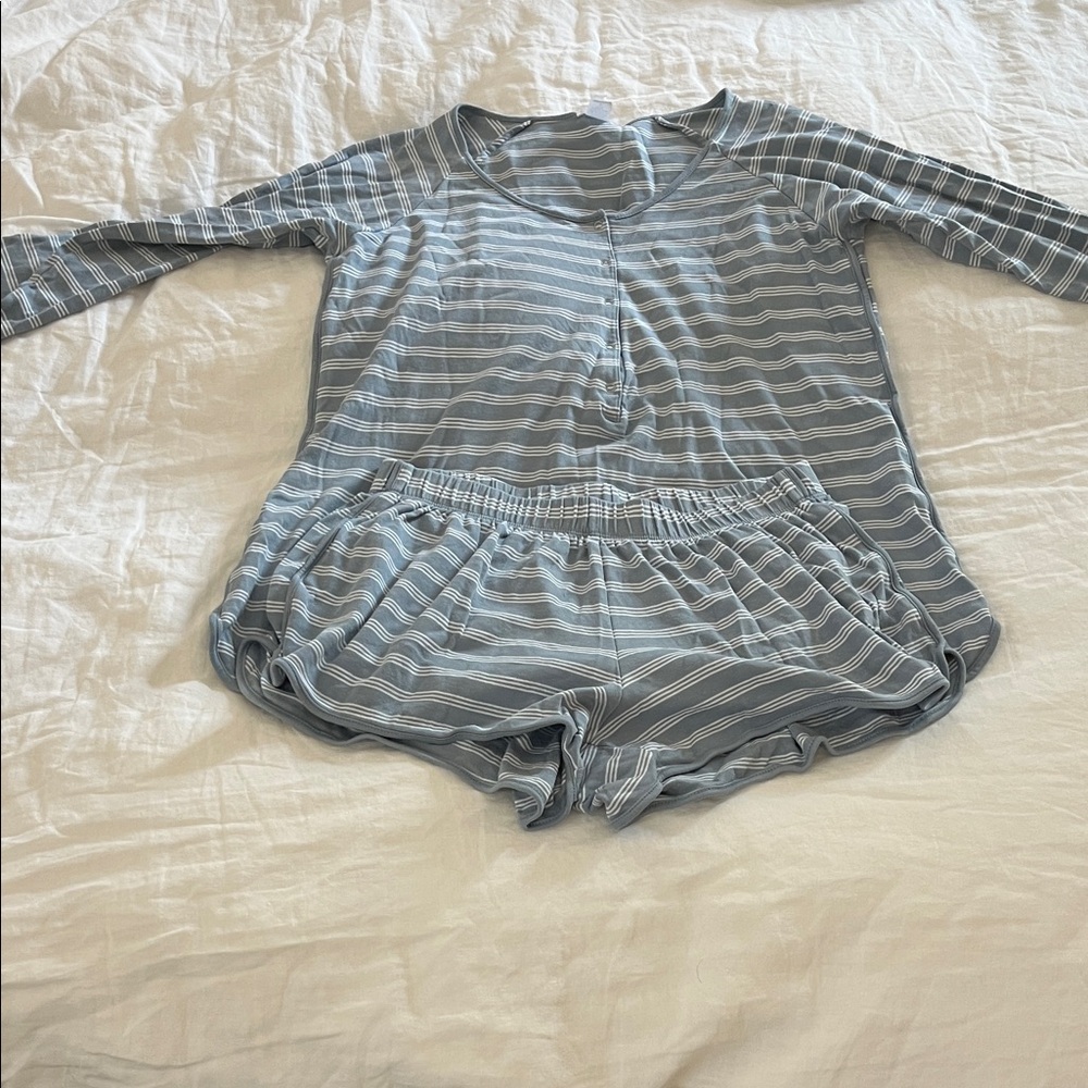 Striped Gray Pajama Set for Women
